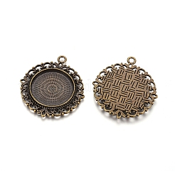 Tibetischen stil Anhänger Fassungen für Cabochons X-TIBEP-R129-AB-FF