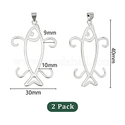 2 Stück rhodiniert 925 Sterling Silber 4 Krallen Zinken Anhänger Rohling Fischform Cabochon Fassungen FIND-GO0001-72