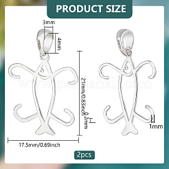 2 Stück 925 Sterling Silber Zinken Anhänger Rohling Fisch Cabochon Fassungen STER-BC0002-60P