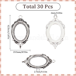 30 Stück Legierungs-Anhänger-Cabochon-Fassungen FIND-SC0009-22