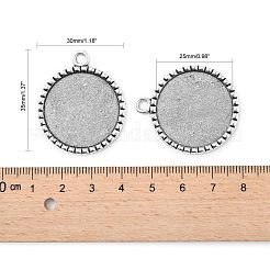 Nickelfrei tibetischen Stil Legierung Quadrat Anhänger cabochon Fassungen TIBEP-M022-38AS