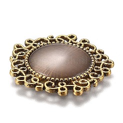 Hohle Retro-Plastikimitation Katzenauge Cabochons KK-Z004-01E-AG