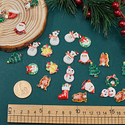 60 Stück 12 Stile Weihnachtsthema Harz Cabochon Sets CRES-GF0001-05