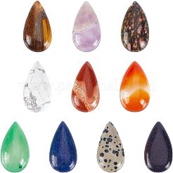 10 Stück Cabochons aus natürlichen und synthetischen Edelsteinen im 10-Stil G-FH0001-33