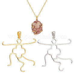 2 Farben 925 Sterling Silber Anhänger unregelmäßige Cabochon-Einstellungen STER-PH0002-02B