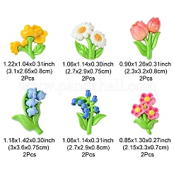 12 Stück 6 Stile undurchsichtige Harz-Decoden-Cabochons RESI-FS0001-68