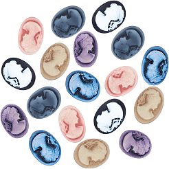 Harz Cameo Lady Kopf Cabochons CRES-CA0001-02
