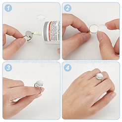 DIY Blanko-Sets zur Herstellung verstellbarer Fingerringe aus Edelstahl 304 DIY-AN0001-22