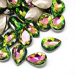 Gedruckte Rückseite Glasstrassstein Cabochons RGLA-A008-18x25mm-M