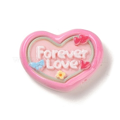Herz Cartoon Wort für immer Liebe opak Harz Decoden Cabochons RESI-R447-02A