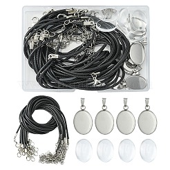 Bausatz zum Selbermachen einer leeren Kuppelanhänger-Halskette DIY-YW0006-50