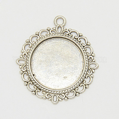 Zink Legierung Anhänger Fassungen für Cabochon & Strass PALLOY-A15290-AS-FF