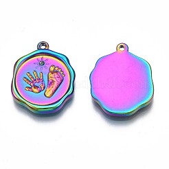 Rack-Beschichtung Regenbogen Farbe 304 Edelstahl Anhänger Strass-Einstellungen STAS-N098-034