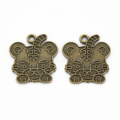 Tibetischen Stil Legierung Anhänger Emaille Fassungen TIBEP-N010-004AB-RS