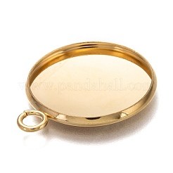 Cabochon-Fassungen für Anhänger aus Edelstahl 304 STAS-Z030-01C-G