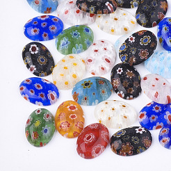 Handgefertigte Millefiori Bunte Malerei Cabochons LAMP-S191-10