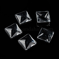 Transparentem Glas Quadrat Cabochon GGLA-S022-15mm