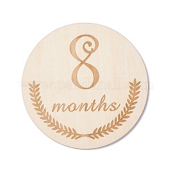Flache runde Holzcabochons mit Monat WOOD-XCP0001-43