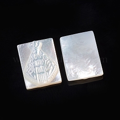 Natürliche weiße Muschel cabochons SSHEL-D083-20