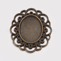 Tibetischen Stil Cabochon-Fassung TIBEP-EA079YKG-AB-LF