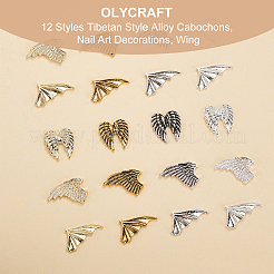 48 Stück 12 Stile tibetischen Stil Legierung Cabochons MRMJ-OC0003-84