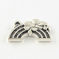 Regenbogen tibetanische Emaille Legierung Anhänger Stil Fassungen TIBEP-S295-47AS-RS
