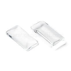 Transparentes Rechteck Glas Cabochons GGLA-R025-38x19