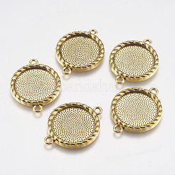 Zink Legierung Cabochon Konnektor Fassungen PALLOY-A15774-AG-FF