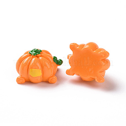 Herbstlich undurchsichtige Kürbis-Cabochons aus Harz RESI-D063-12