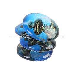 Europäischer stil bedrucktes glas halbrund / kuppel cabochons X-GGLA-N004-14mm-F29