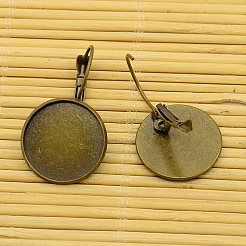 Ohrringkomponenten aus Messing und flache KK-X0004-NF