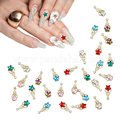30 Stück 6 Farben Legierung Strass Cabochons MRMJ-HY0001-25