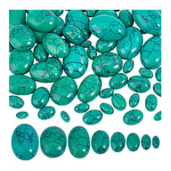 66 Stück 8 Stile gefärbte synthetische türkisfarbene Cabochons G-PH0002-67