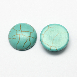 Handwerkliche Zubehör gefärbt synthetische Türkis Cabochons mit flachem Rücken X-TURQ-S266-20mm-01