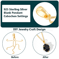 925 Sterling Silber Hohlanhänger Cabochon-Fassungen STER-BC0002-37