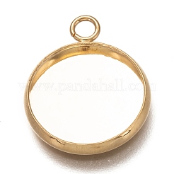 Cabochon-Fassungen für Anhänger aus Edelstahl 304 STAS-Z030-01G-G