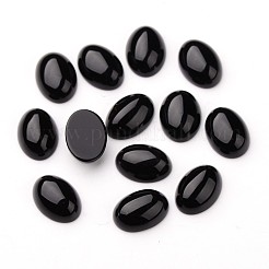 Klasse A natürliche schwarze Achat oval Cabochon G-L394-05-18x13mm