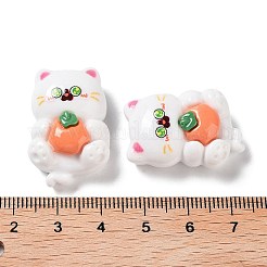 Cartoon weiße Katze Harz Decoden Cabochons CRES-R203-01B
