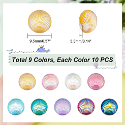 90 Stück 9 Farben undurchsichtige Harz-Cabochons CRES-GA0001-10