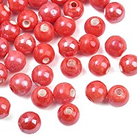 Круглые бусины из глазурованного фарфора&nbsp;PORC-S489-10mm-14