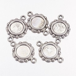 Tibetischer Stil Verbinder Lünette Fassungen für Cabochon  TIBEP-0578-S-FF
