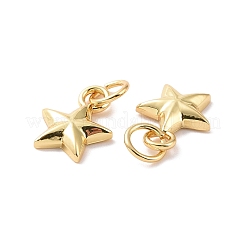 Stern-Anhänger aus Messing mit Strass-Einstellungen KK-G435-20G