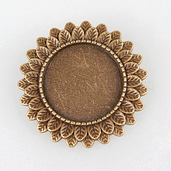 Weinlese Legierung  Broschennadeln cabochon lünette Fassungen PALLOY-N0085-38AB-NF