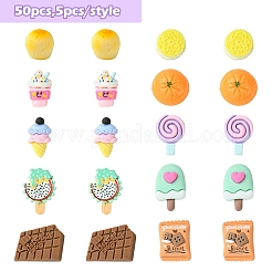 50 Stück 10 Stile Harz-Decoden-Cabochons CRES-YW0001-28