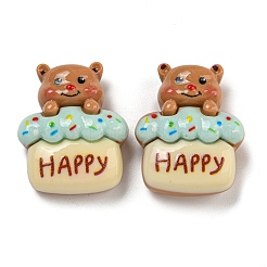 Undurchsichtige Harz-Cabochons mit Bärenmotiv CRES-D040-01D