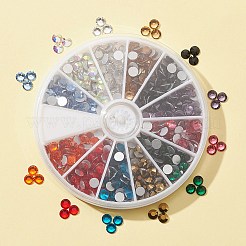 480 stücke 12 farben glas strass mit flacher rückseite RGLA-FS0001-05