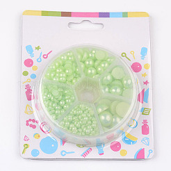 Perlkuppel-Cabochons aus Kunstleder mit 1 Box SACR-JP0001-18