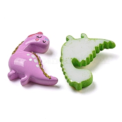 Undurchsichtige Decoden-Cabochons aus Harz mit Glitzerpulver RESI-P037-04