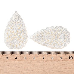 Natürliche weiße Muschel-Cabochons geschnitzt SSHEL-C012-13