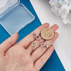 Anlaufschutz 3 Stück 3 Stile rhodiniert 925 Sterling Silber Anhänger Cabochon-Fassungen mit Krappenmontage STER-PH0001-38